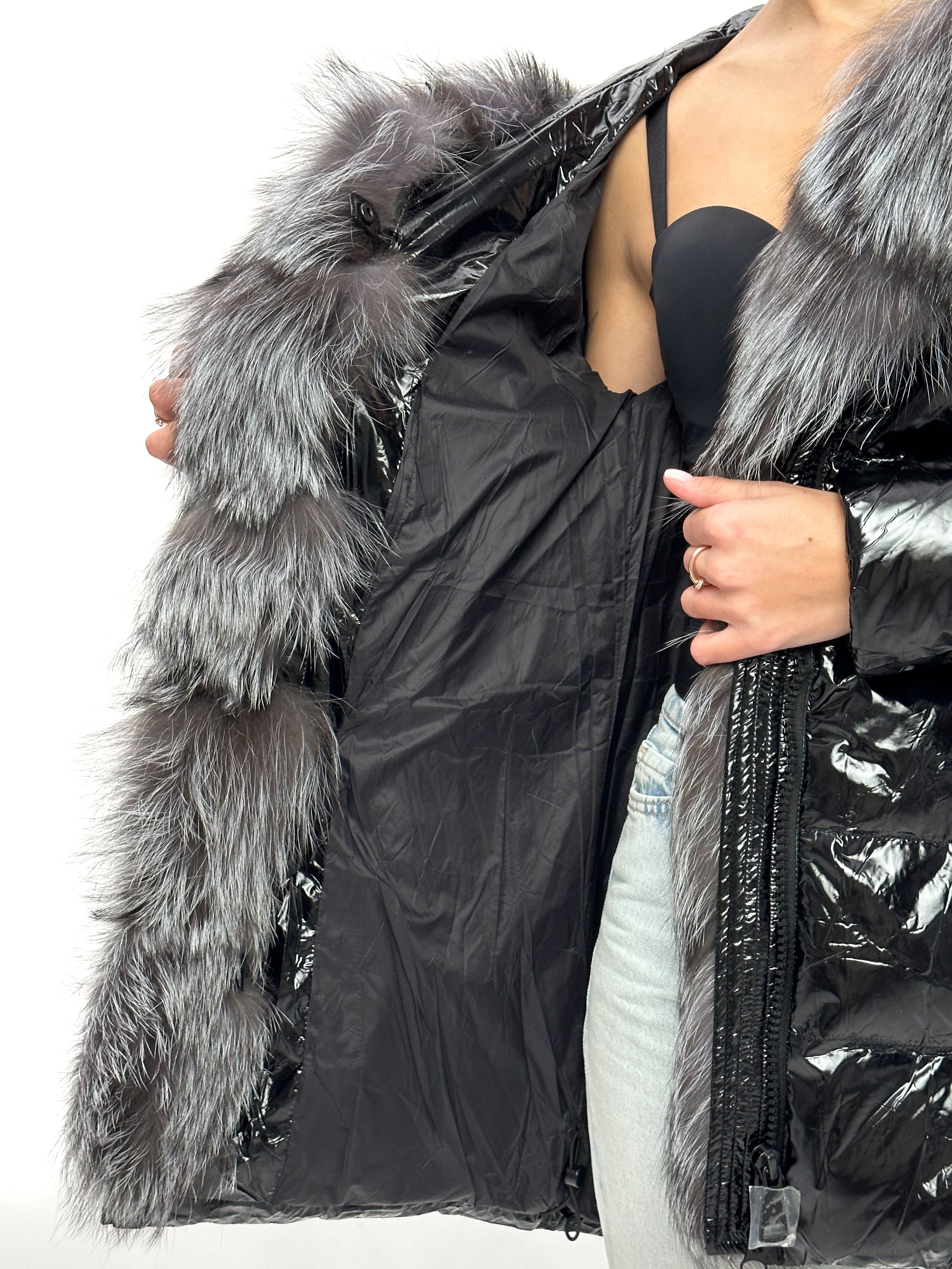 Onyx Genuine Silver Fox Down Parka 107cm - Energize Trek