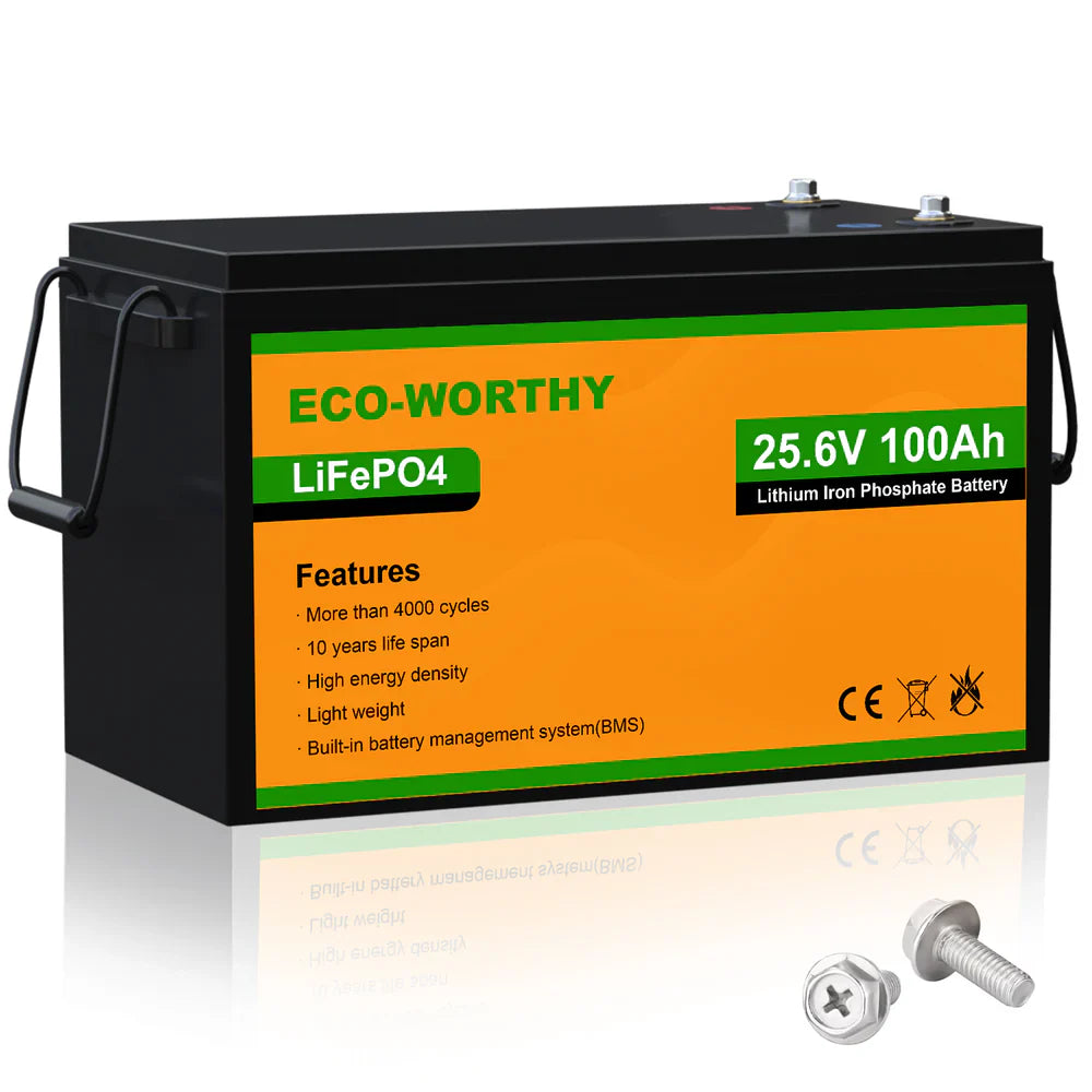 ECO-WORTHY 24V 100Ah Lithium Iron Phosphate Battery - Energize Trek