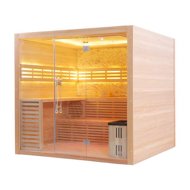 SAUNA EVOLUTION® Hemlock / Red Cedar Indoor Therapy Wood Steam Sauna Rooms Glass 09 - Energize Trek