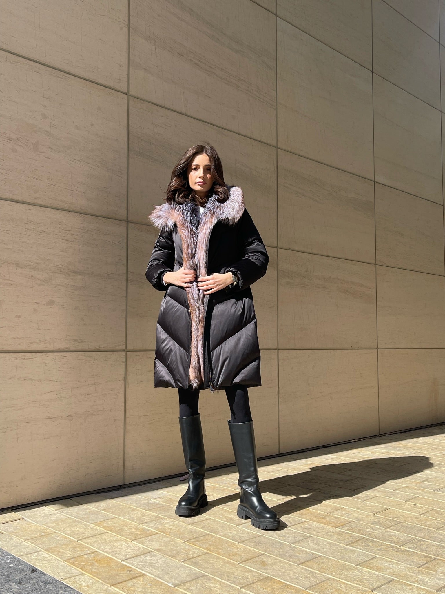 Léa Genuine Silver Fox Down Fill Puff Parka - Energize Trek