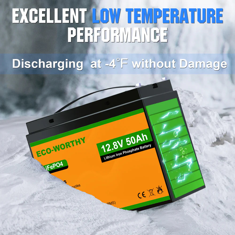 ECO-WORTHY 12V 50Ah Lithium Iron Phosphate Battery - Energize Trek