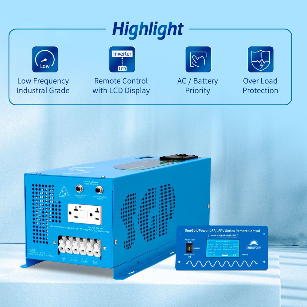 2000W DC 12V Pure Sine Wave Inverter With Charger - Energize Trek