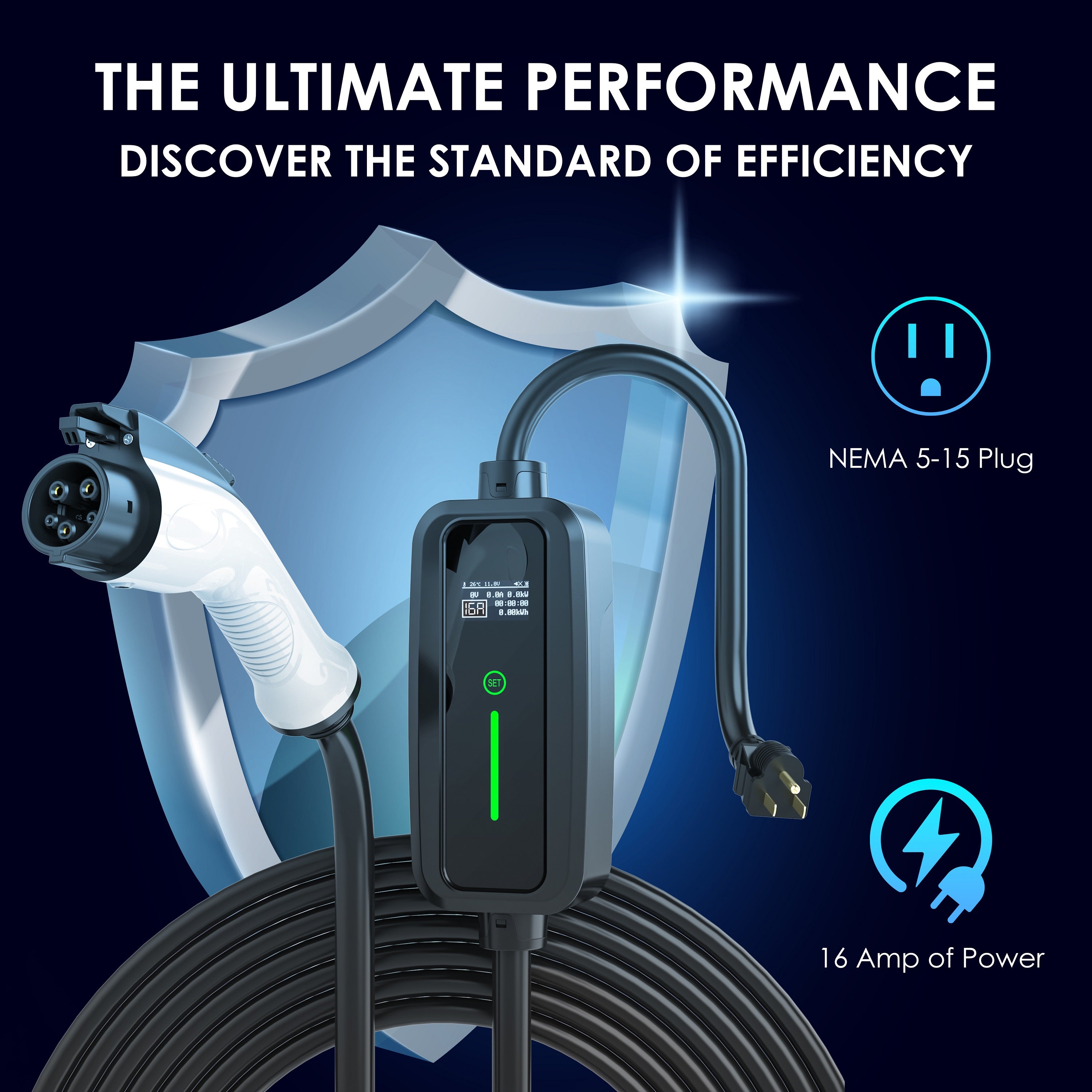 J1772 16A Portable Charger - Energize Trek