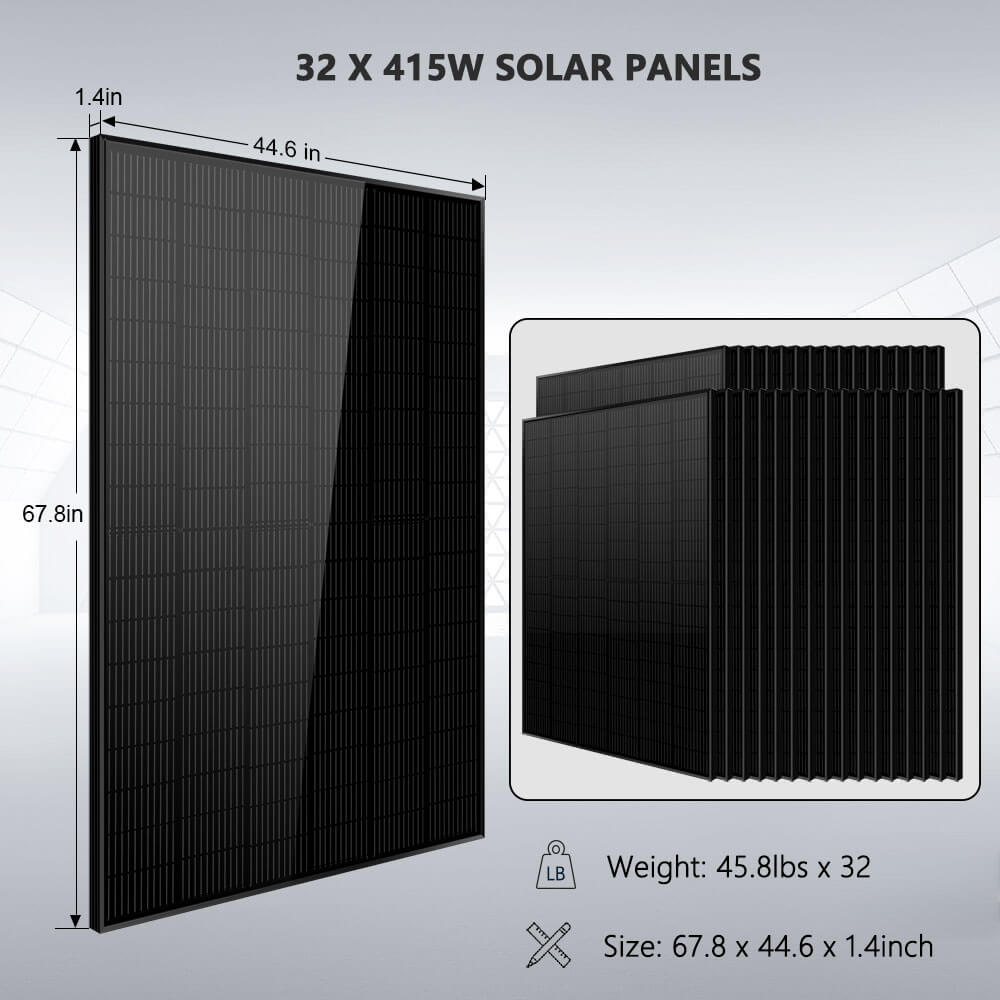 Hybrid Solar Kit 7.6KW 48V Split Phase 15.36KWH/30.72KWH Lithium Battery 415/ 500 Watt Solar Panel SGH-7.6N3E/ SGH-7.6DN6E - Energize Trek