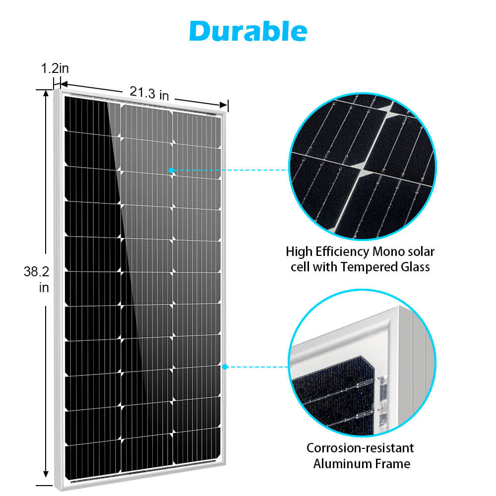 100 Watt Monocrystalline Solar Panel - Energize Trek