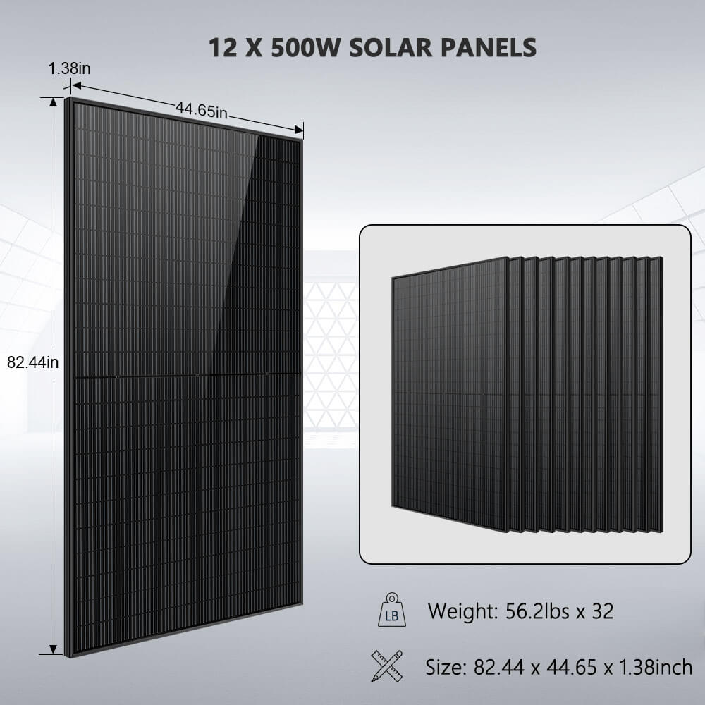 Hybrid Solar Kit 7.6KW 48V Split Phase 15.36KWH/30.72KWH Lithium Battery 415/ 500 Watt Solar Panel SGH-7.6N3E/ SGH-7.6DN6E - Energize Trek