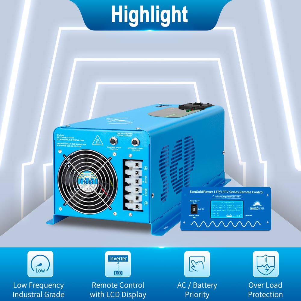 4000W DC 12V Pure Sine Wave Inverter With Charger - Energize Trek