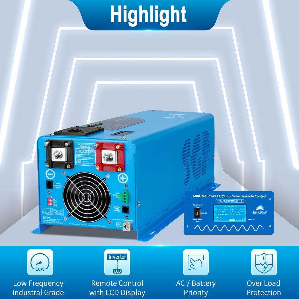 4000W DC 24V Pure Sine Wave Inverter With Charger - Energize Trek