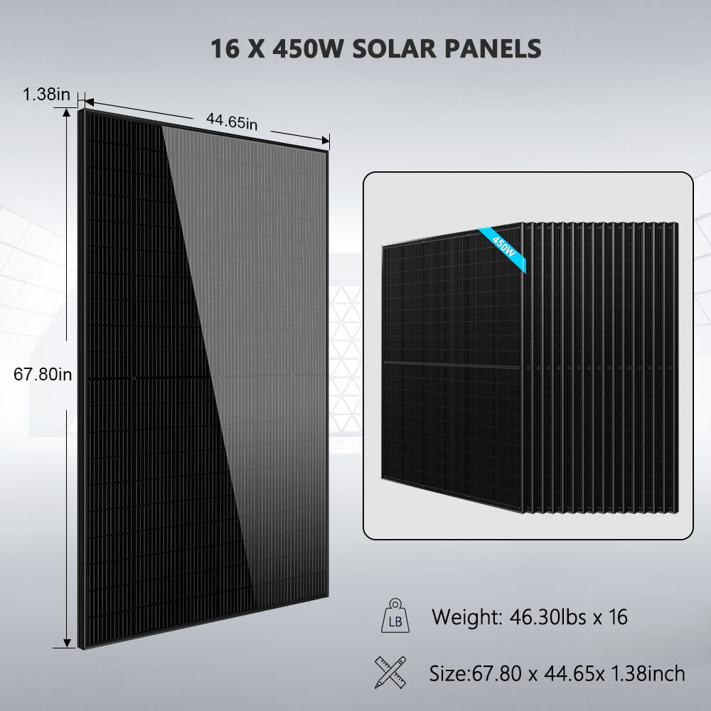 Hybrid Solar Kit 11.4KW 48V Split Phase 20.48KWH/51.2KWH Lithium Battery 450 Watt Solar Panel SGH-11N2E/ SGH-11N5E - Energize Trek