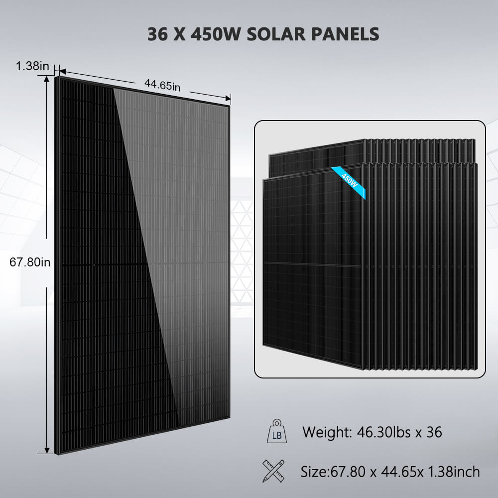 Hybrid Solar Kit 11.4KW 48V Split Phase 20.48KWH/51.2KWH Lithium Battery 450 Watt Solar Panel SGH-11N2E/ SGH-11N5E - Energize Trek