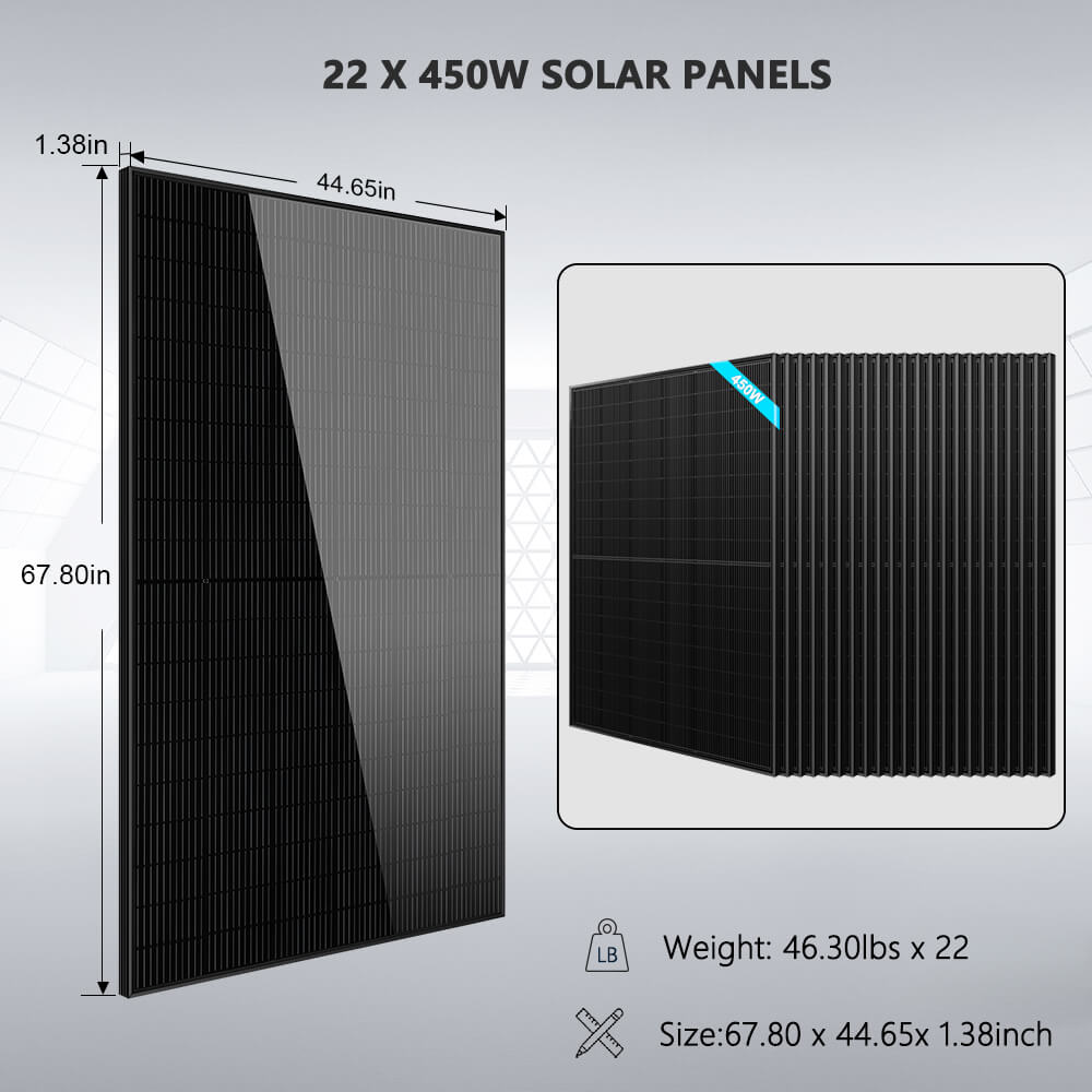 Off Grid Solar Kit 13000W 48VDC 120V/240KWH LiV LifePo4 25.6thium Battery 22 X 450 Watts Solar Panels SGR-13K25E - Energize Trek