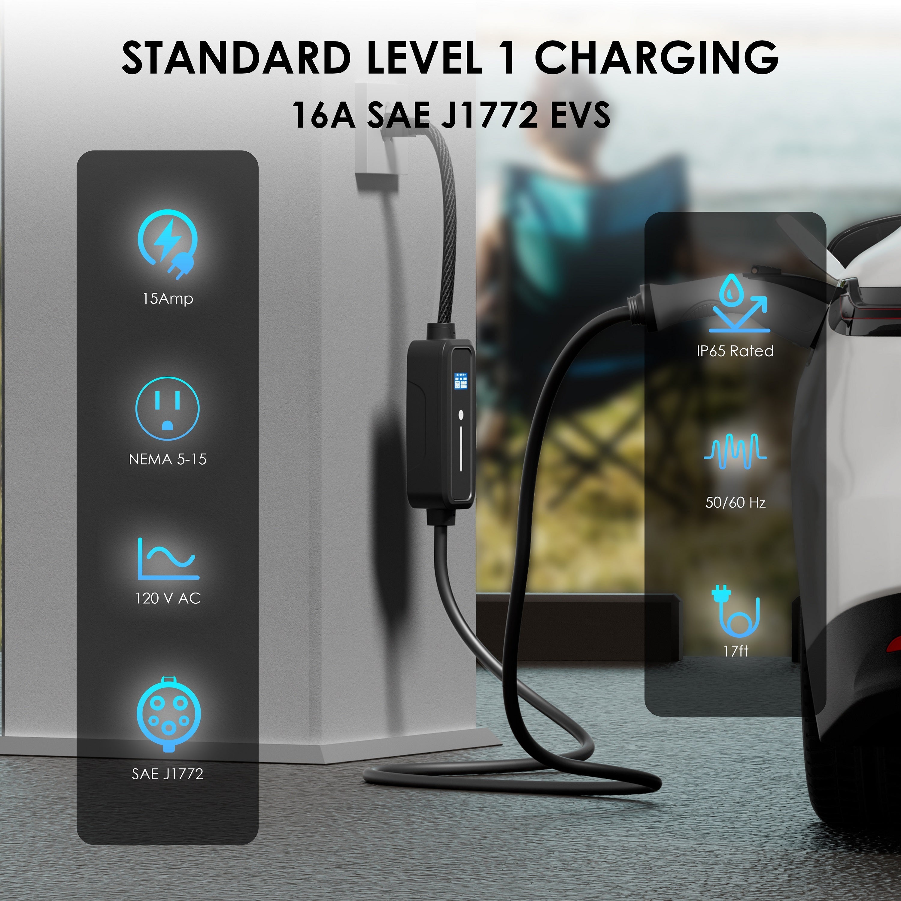 J1772 16A Portable Charger - Energize Trek