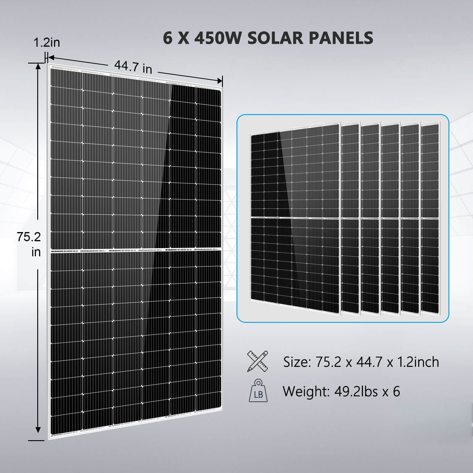 Solar Kit 5000W 48V 120V output 10.24KWH Lithium Battery 2700 Watt Solar Panel SGK-5PRO - Energize Trek