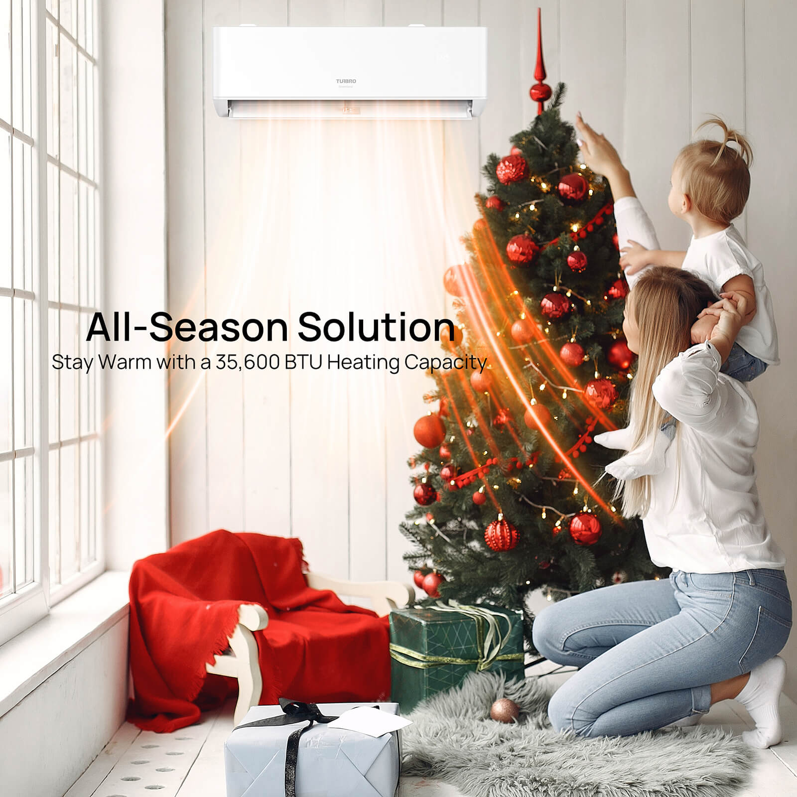 Greenland 36,000 BTU Dual Zone(2) Mini Split Air Conditioner with Heat Pump (R454B Refrigerant) - Energize Trek