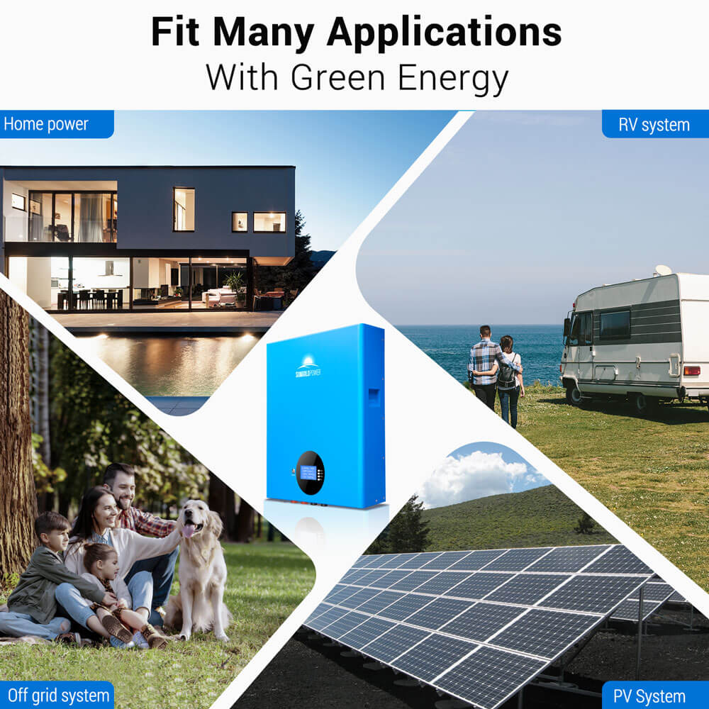 4 X 5.12KWH Powerwall LiFePO4 Lithium Battery SG48100M UL1973 - Energize Trek