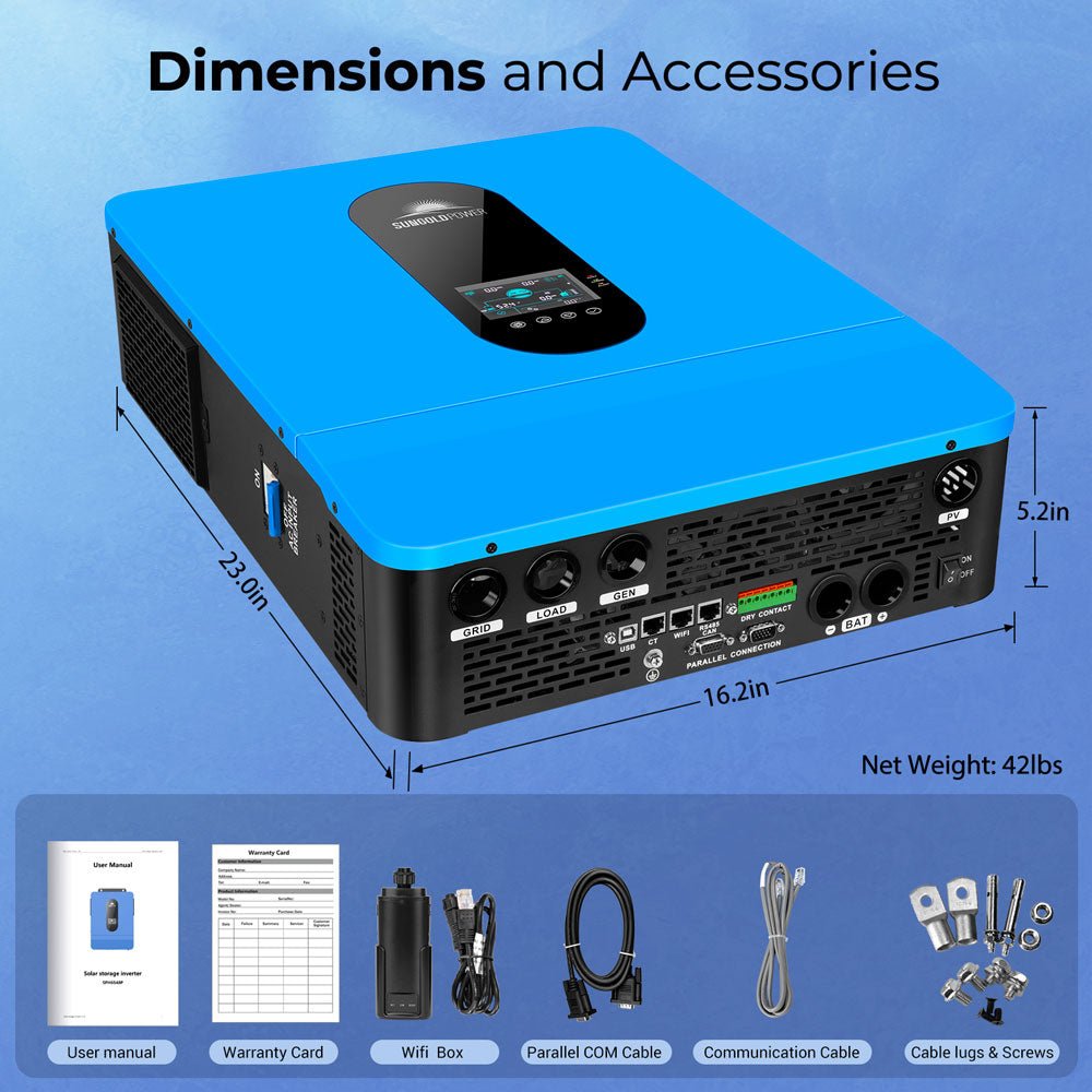 13000W 48V Solar Charge Inverter Split Phase + Wifi Monitor (2 Units Parallel) - Energize Trek