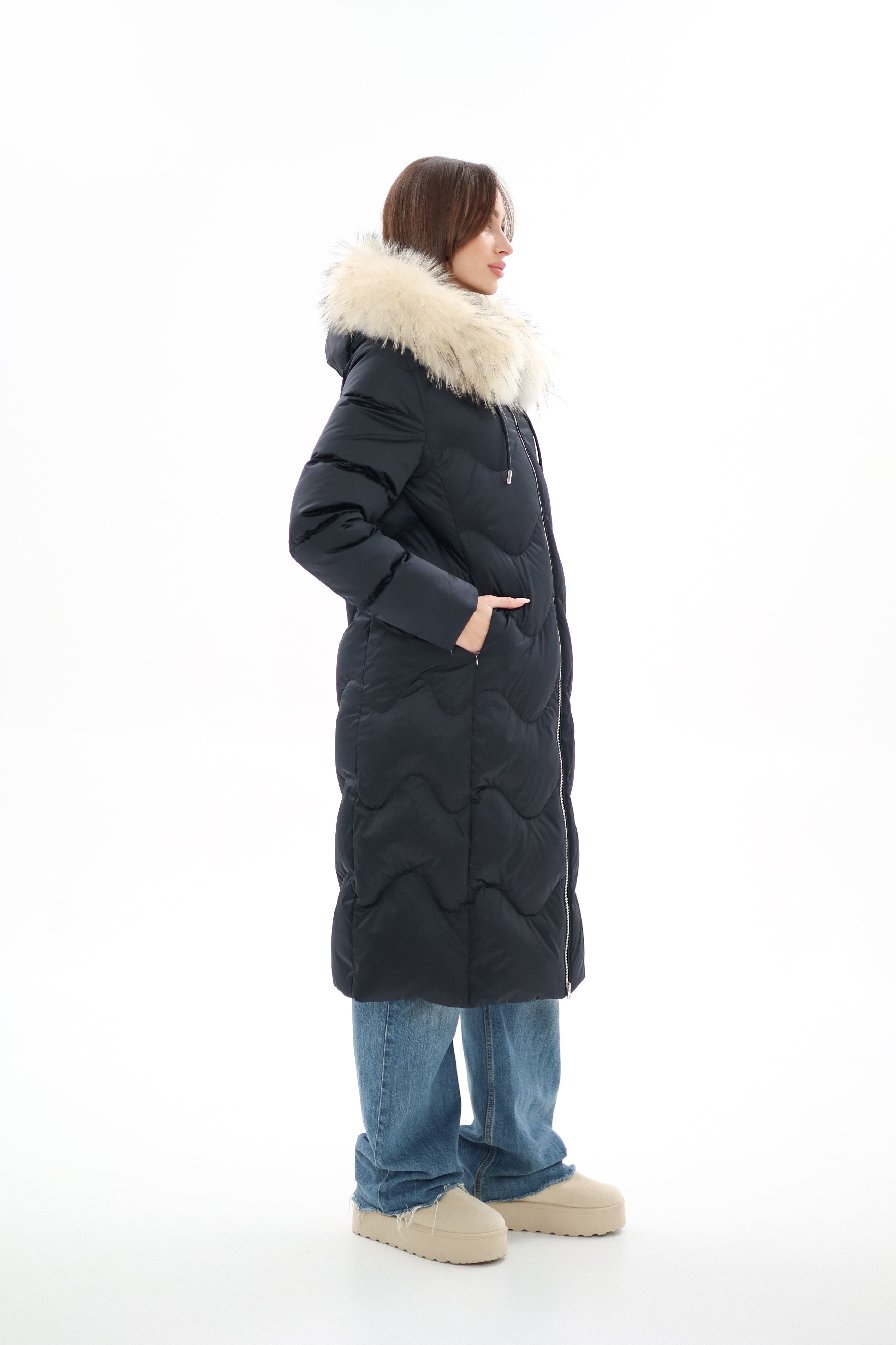 Genuine Fur Trim Down Fill Coat - Energize Trek