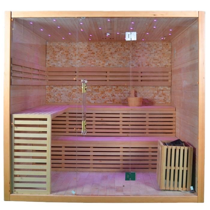 SAUNA EVOLUTION® Hemlock / Red Cedar Indoor Therapy Wood Steam Sauna Rooms Glass 09 - Energize Trek