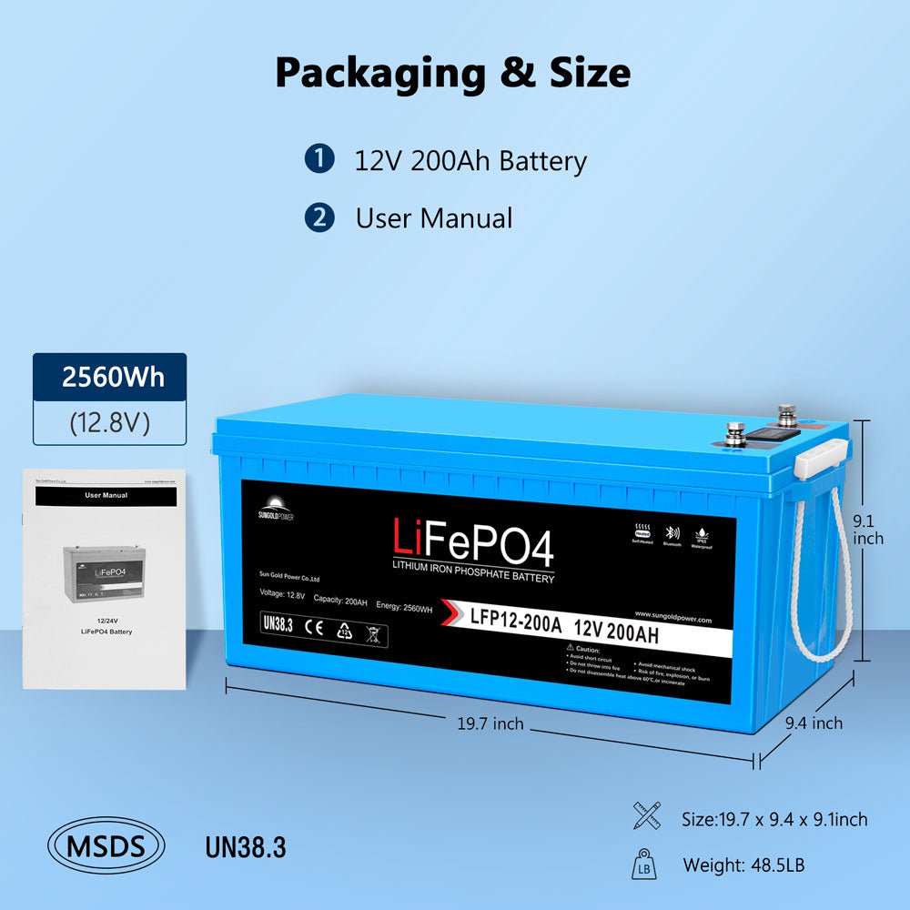 12V 100Ah/ 200Ah LiFePo4 Deep Cycle Lithium Battery Bluetooth / Self-Heating / IP65 - Energize Trek