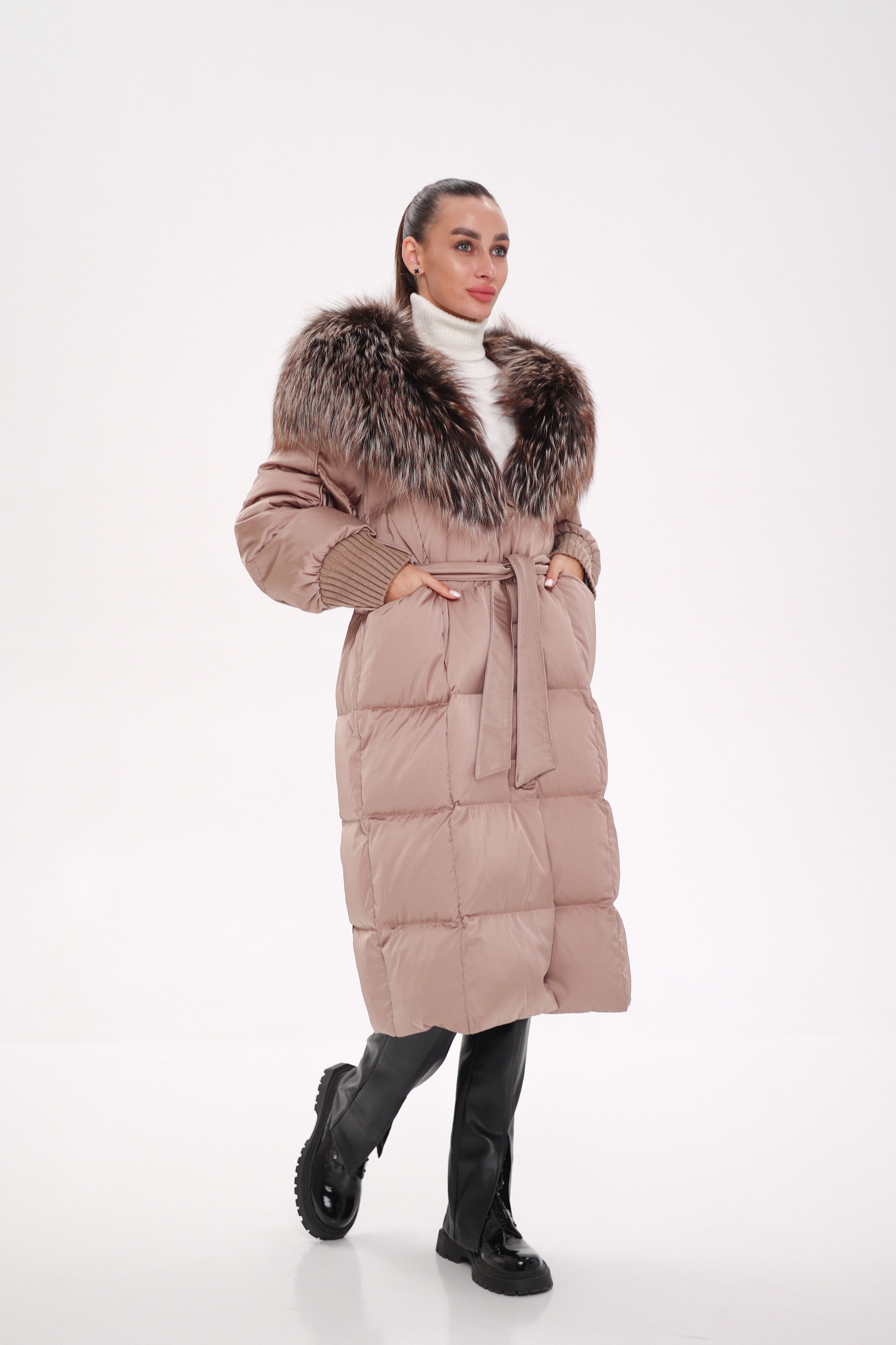 Rei Silver Fox Fully Lined Hood Down Coat in Blush - Energize Trek