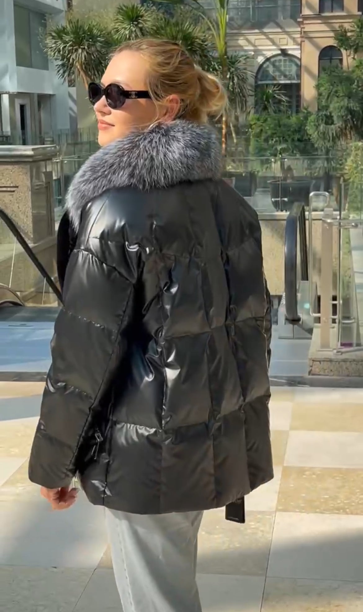 Genuine Silver Fox Fur Down Fill Water-Repellent Coat - Energize Trek