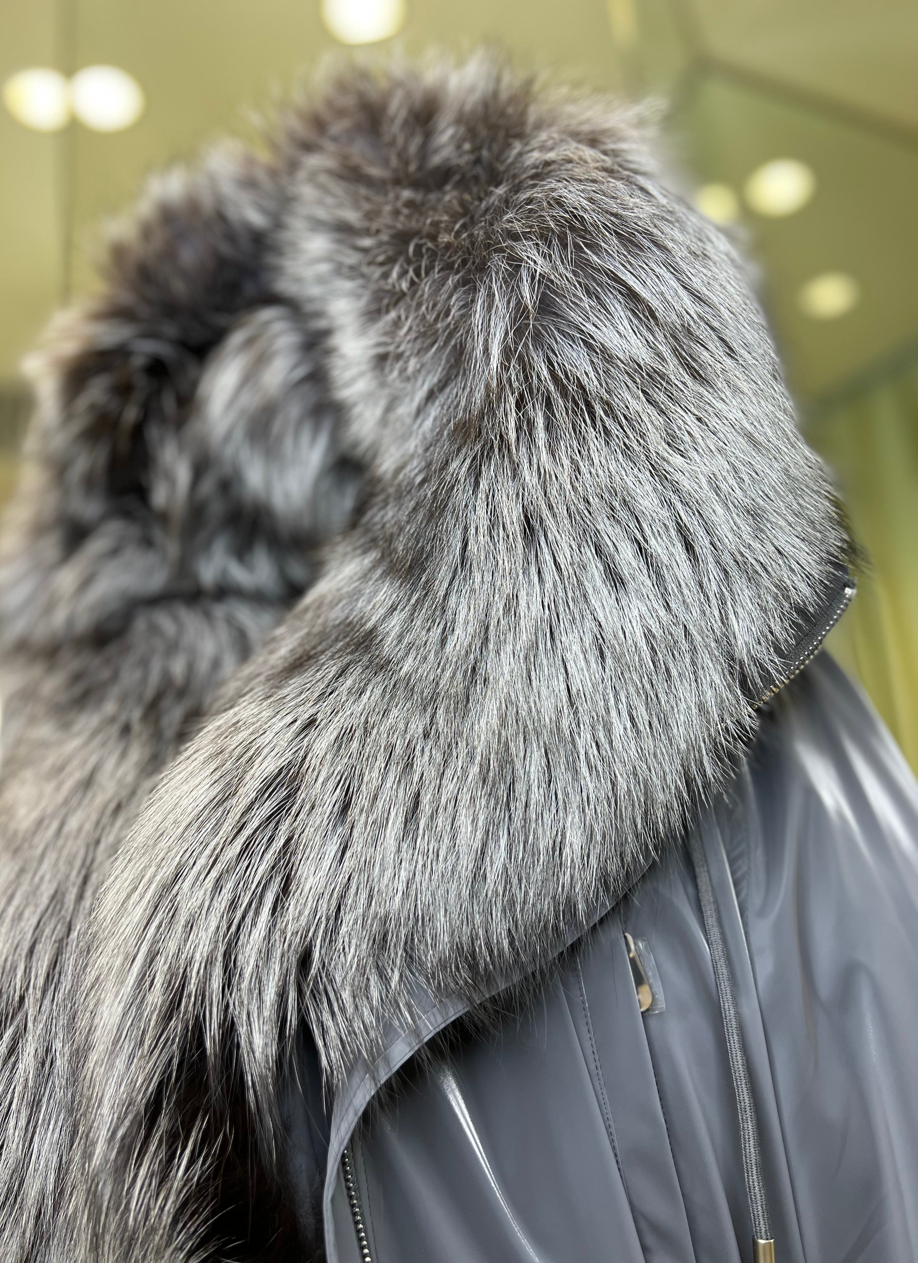 Genuine Silver Fox Fully Lined Hood Rabbit Insulated Parka - Energize Trek