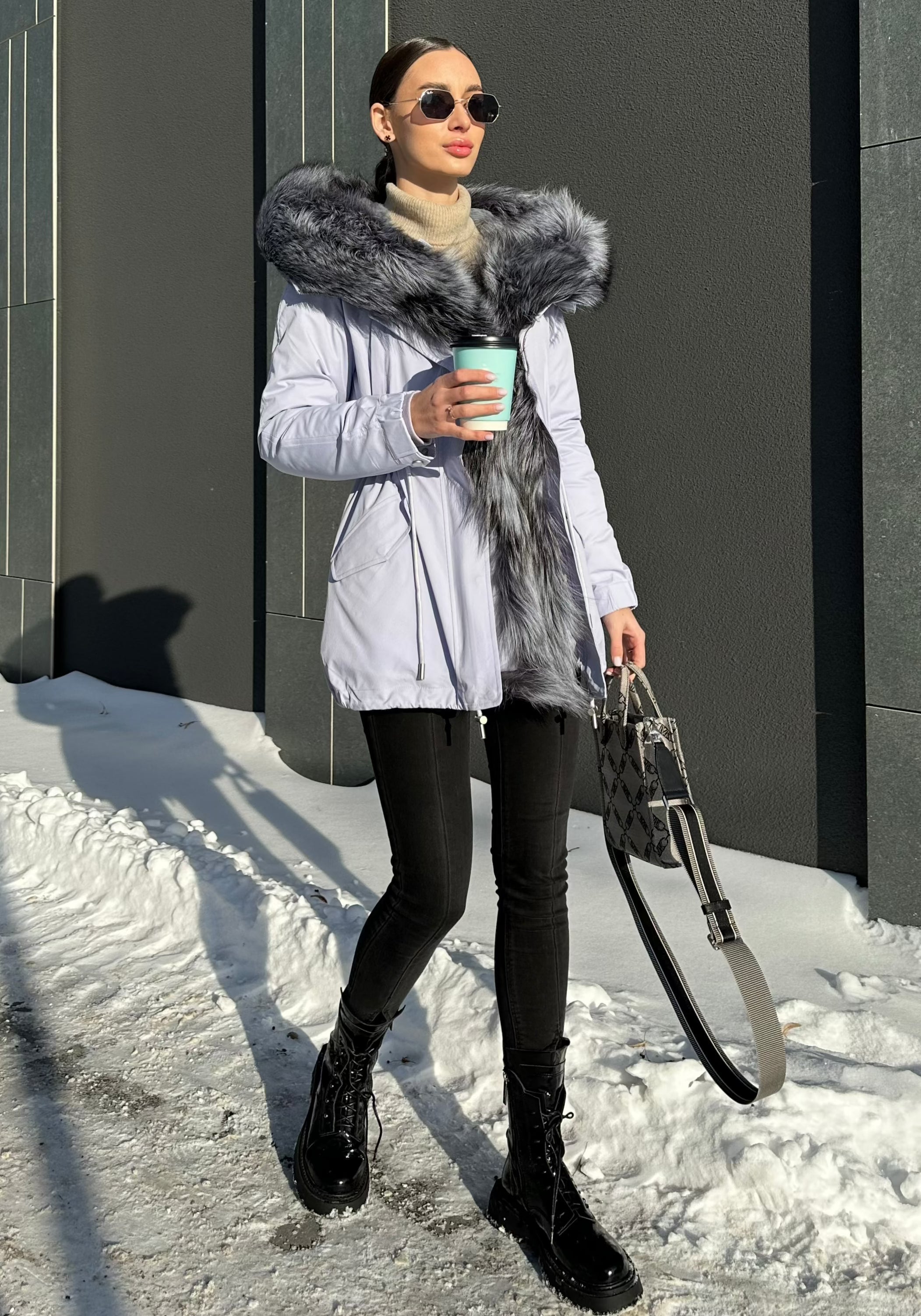 Genuine Silver Fox Fur Trim Rabbit Fur Insulated Parka - Energize Trek