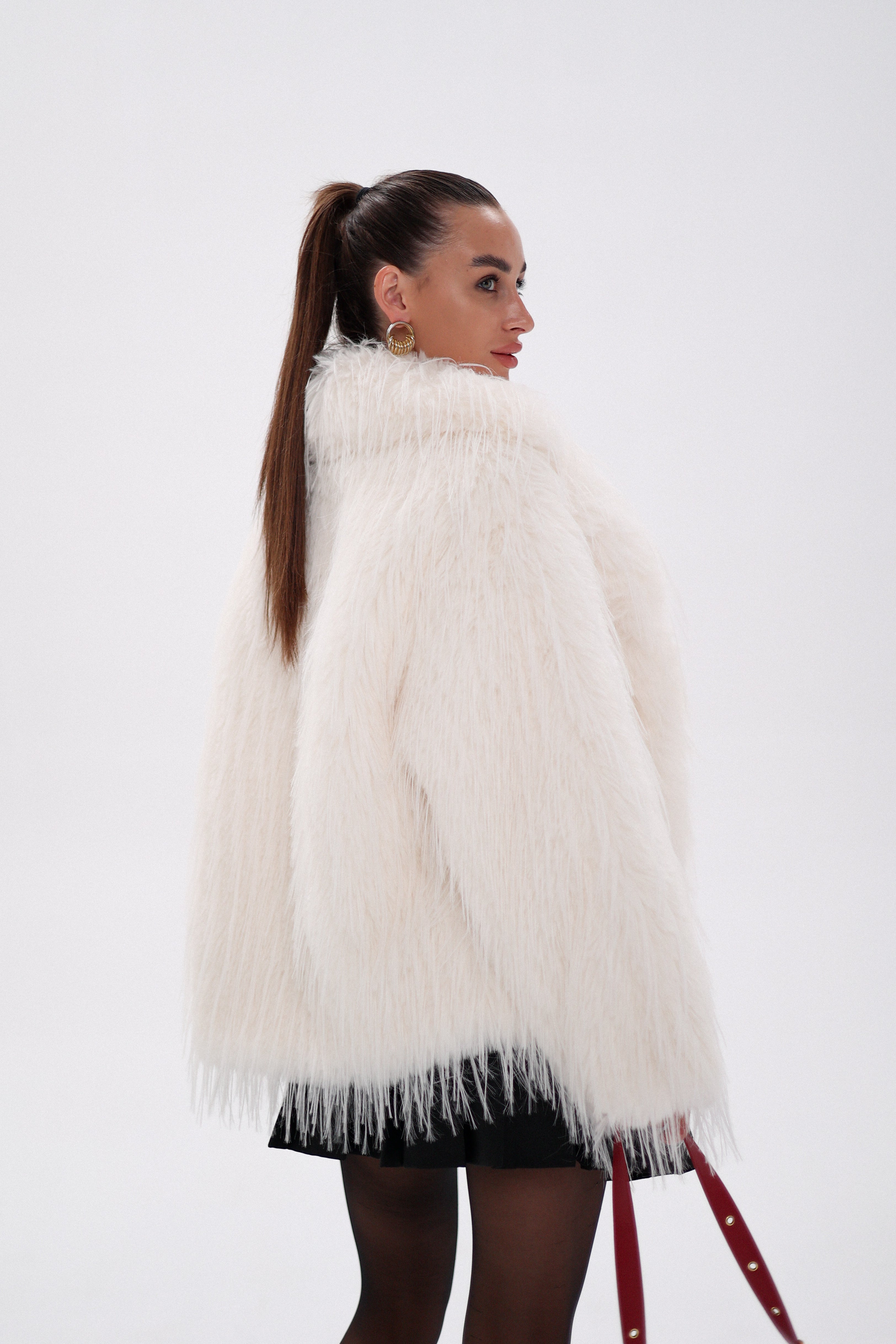 Faux Ostrich Luxe Wool Blend Coat - Energize Trek