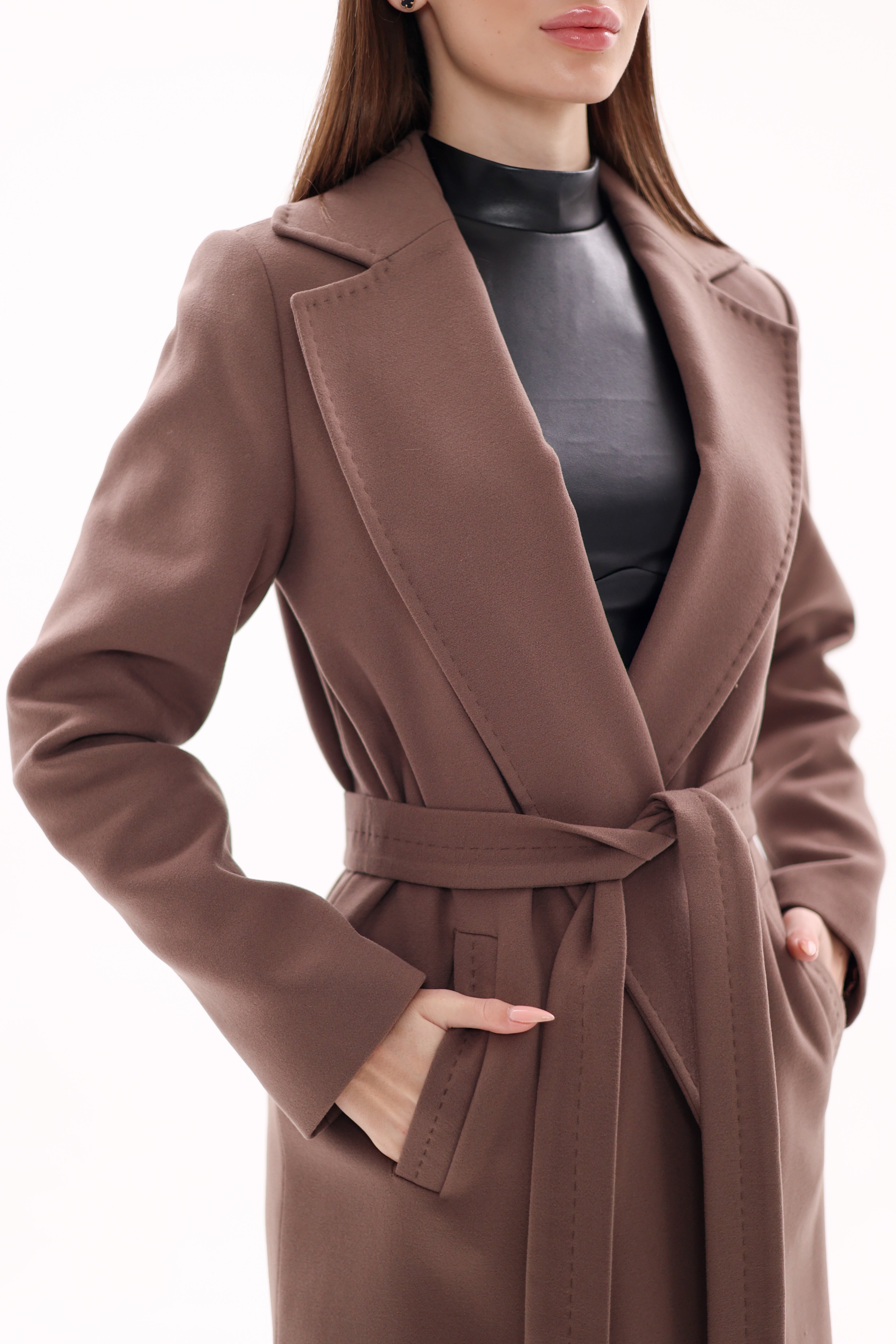 Harrington Classic Wraparound Overcoat in Mocha Mousse - Energize Trek