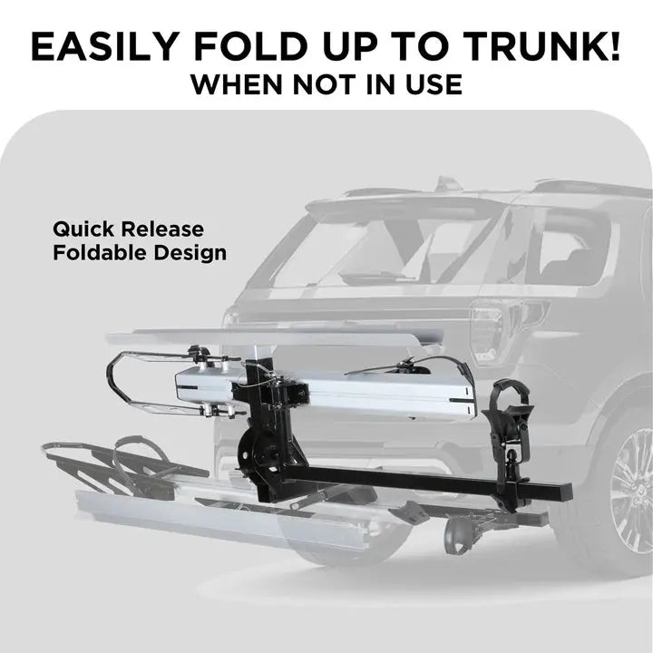 1-Bike Hitch E-bike Rack with Ramp, Folding Single Electric Bike Carrier, 100 LBS Capacity, Fits 2'' Receiver - Energize Trek
