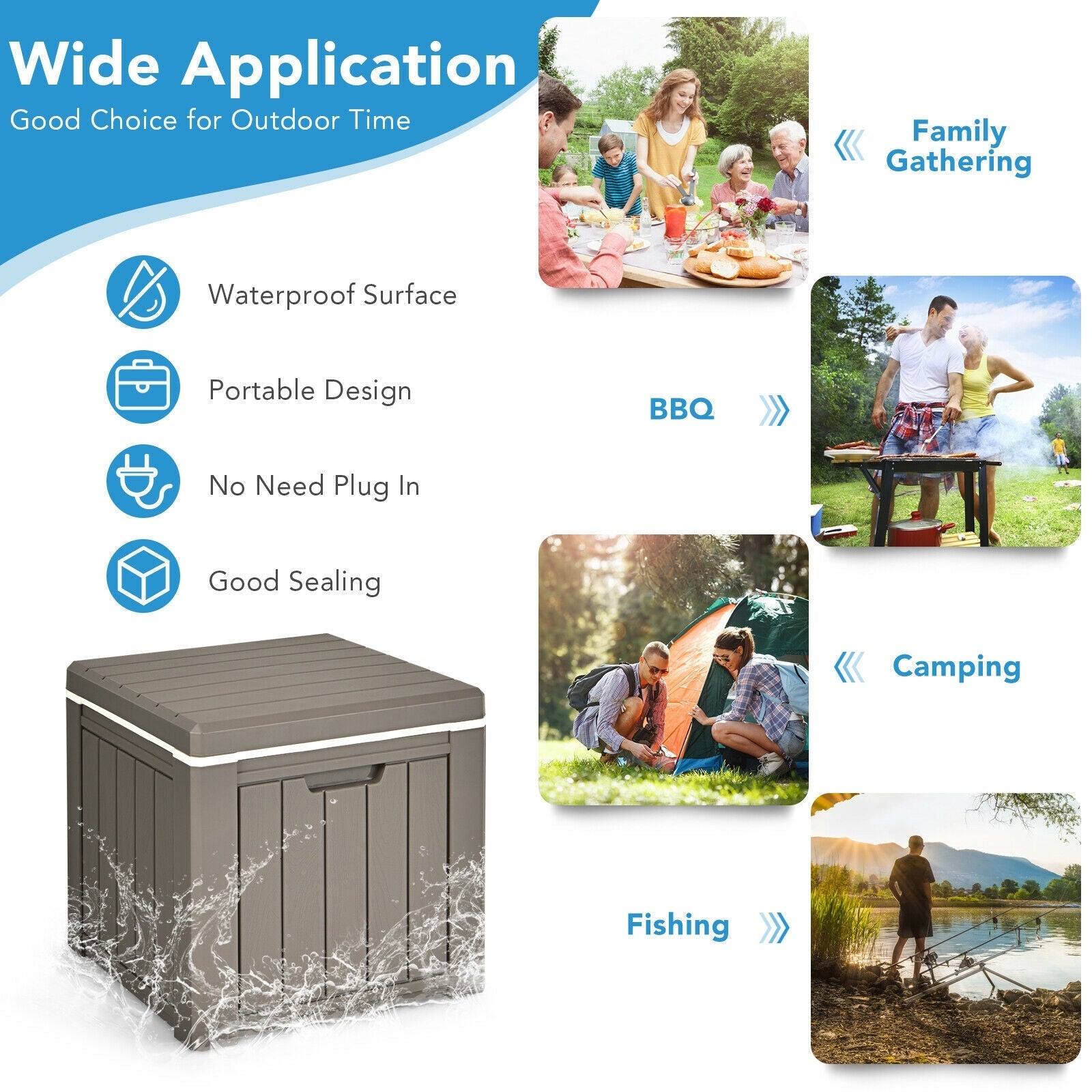 10 4-in-1 Gallon Storage Cooler for Picnic and Outdoor Activities - Energize Trek