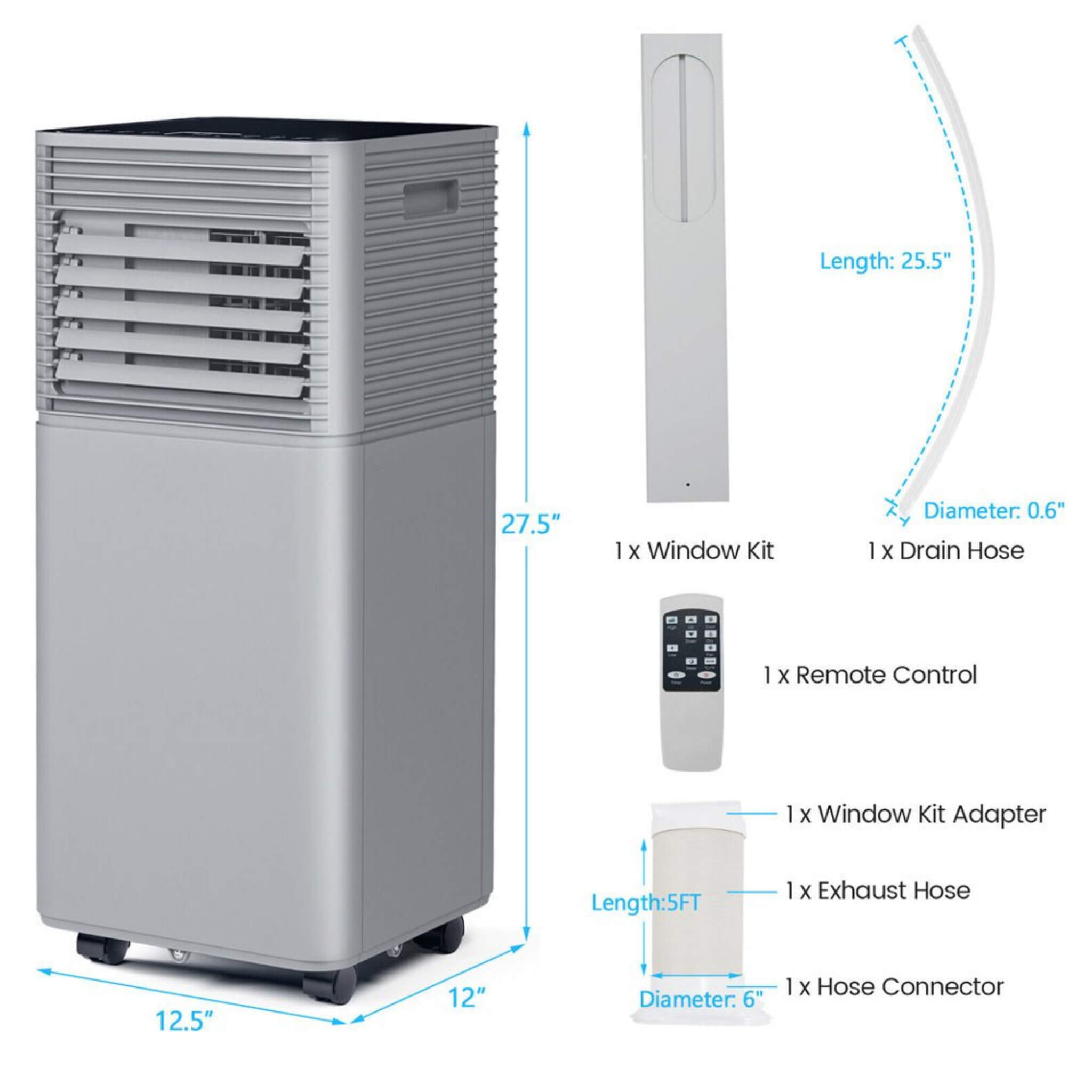10K BTU Portable Room Air Conditioner Unit With Dehumidifier And Fan Mode (SAK30782) - Energize Trek