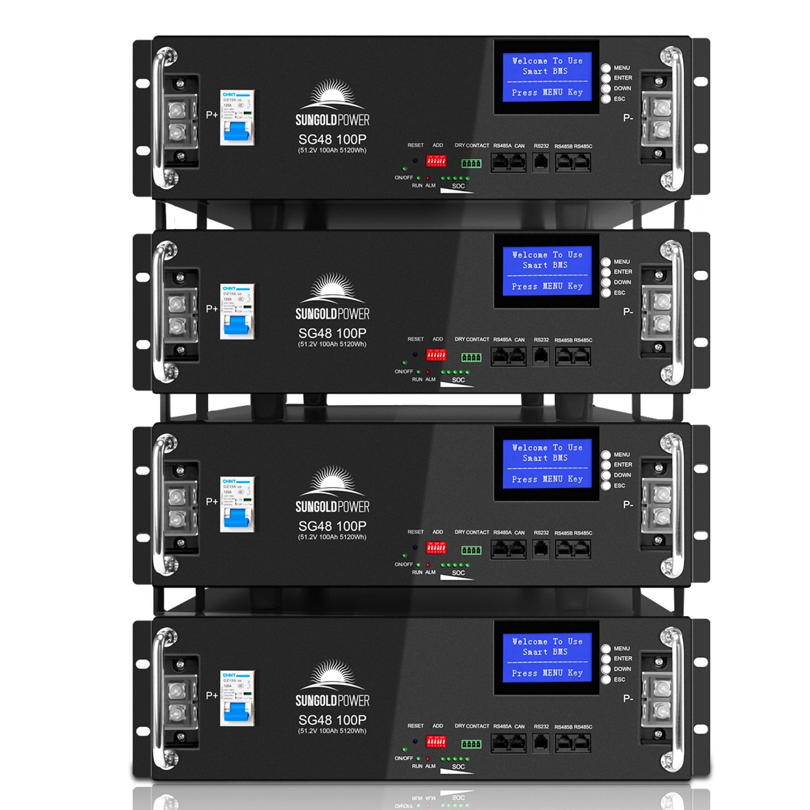 48V 100AH Server Rack LiFePO4 Lithium Battery SG48100P UL1973 UL9540A - Energize Trek