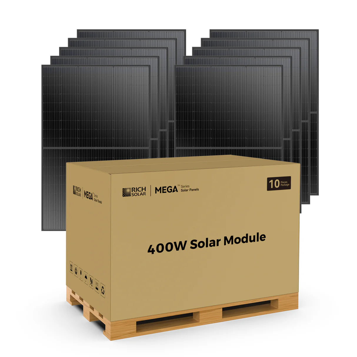 MEGA 400 | 400 Watt Solar Panel | Premium Grid-tie or Off-grid Solar Panel for Residential, Commercial, Agriculture | 25-Year Output Warranty | UL Certified ( 8 Panels) - Energize Trek
