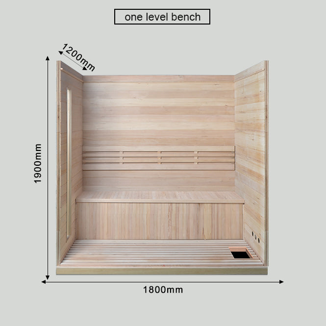 SAUNA EVOLUTION® Finland Traditional Indoor Wooden Sauna Glass 07 - Energize Trek