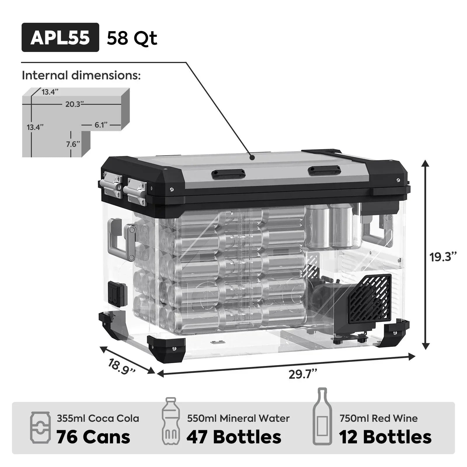 ICECO APL55-Silver Dual Zone 12 Volt Fridge - Energize Trek