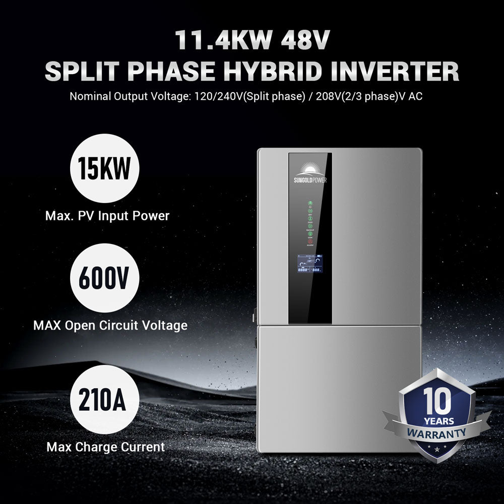22.8KW Hybrid Inverter 48V Split Phase SGN11.4KHB-48 (2 UNITS PARALLEL) - Energize Trek