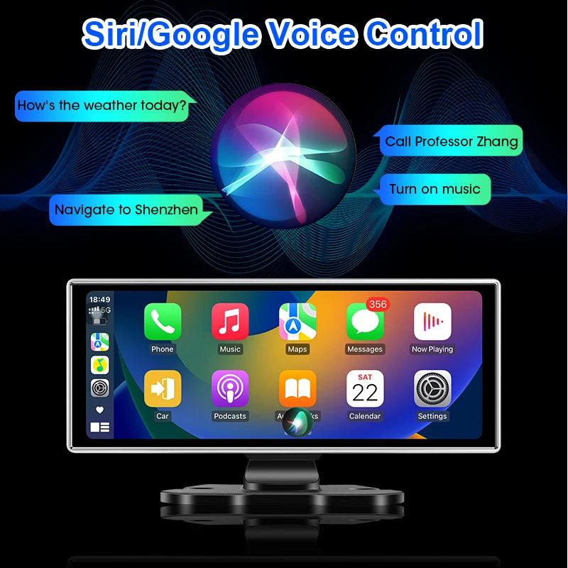 11.26 inch Car DVR 4K Dash Cam Dual Lens Wireless Carplay & Android Auto Video Recorder Monitor GPS Navigation 5G Wifi FM AUX - Energize Trek