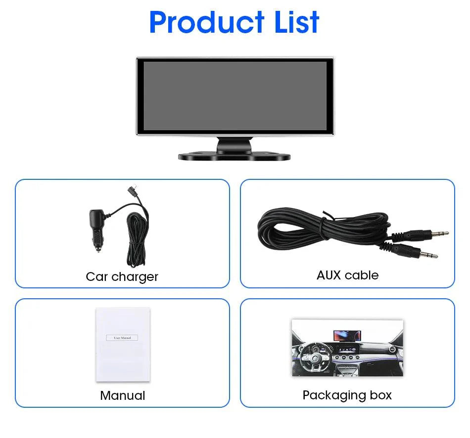 11.26 inch Car DVR 4K Dash Cam Dual Lens Wireless Carplay & Android Auto Video Recorder Monitor GPS Navigation 5G Wifi FM AUX - Energize Trek