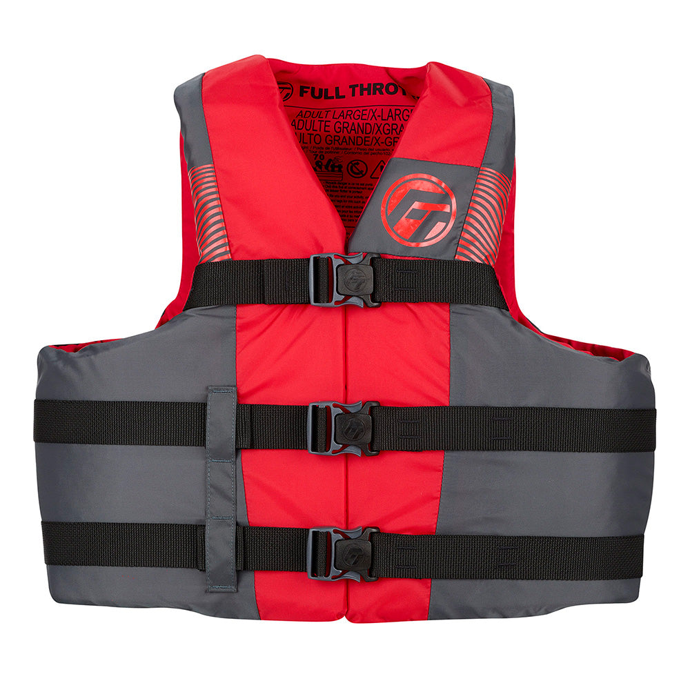 Full Throttle Adult Nylon Life Jacket SM BlackRed 11220010003026