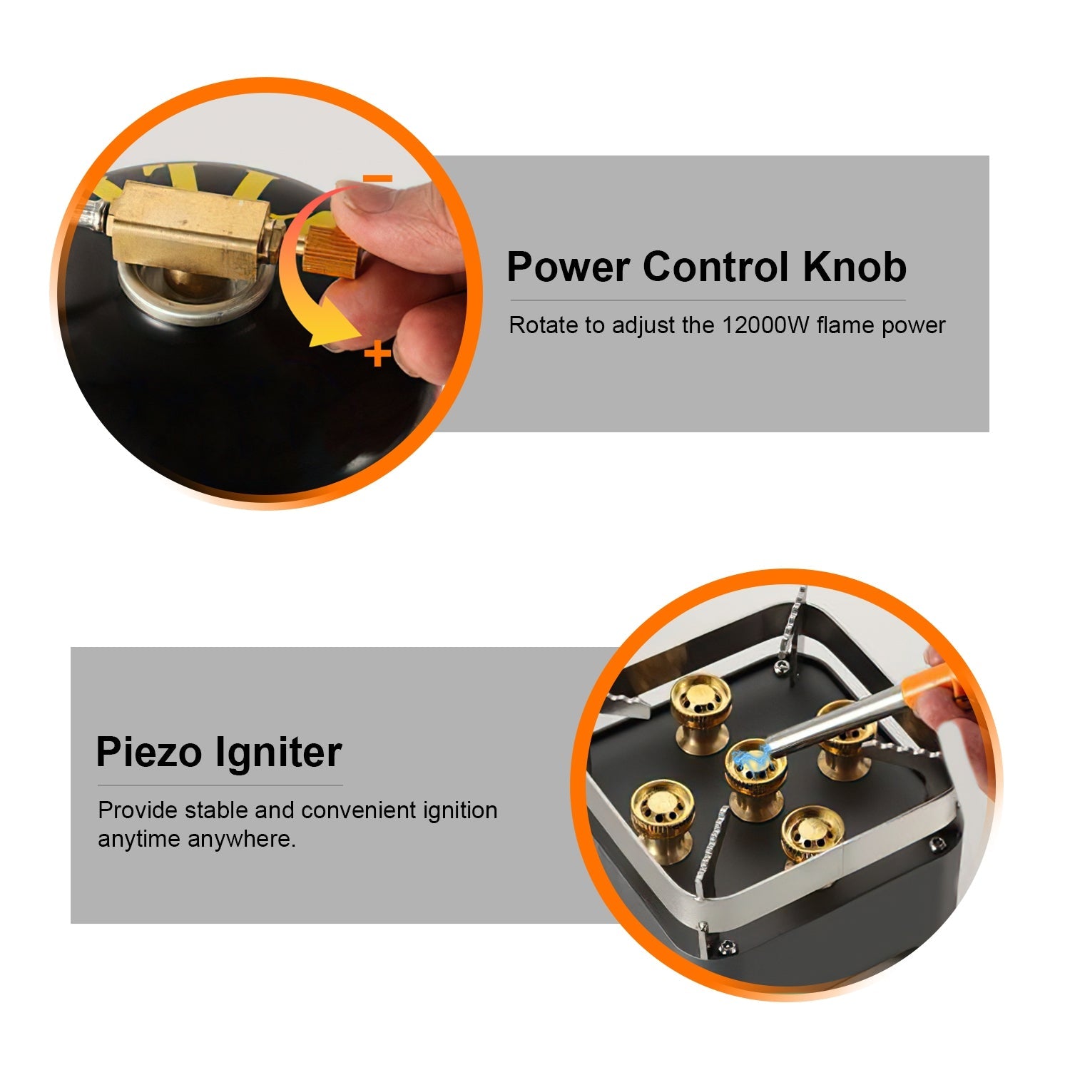 12000W Portable Camping Stove With Cassette Adapter Windproof Outdoor Backpacking Burner with Carrying Case Igniter for Outdoor Hiking Camping Picnic - Energize Trek