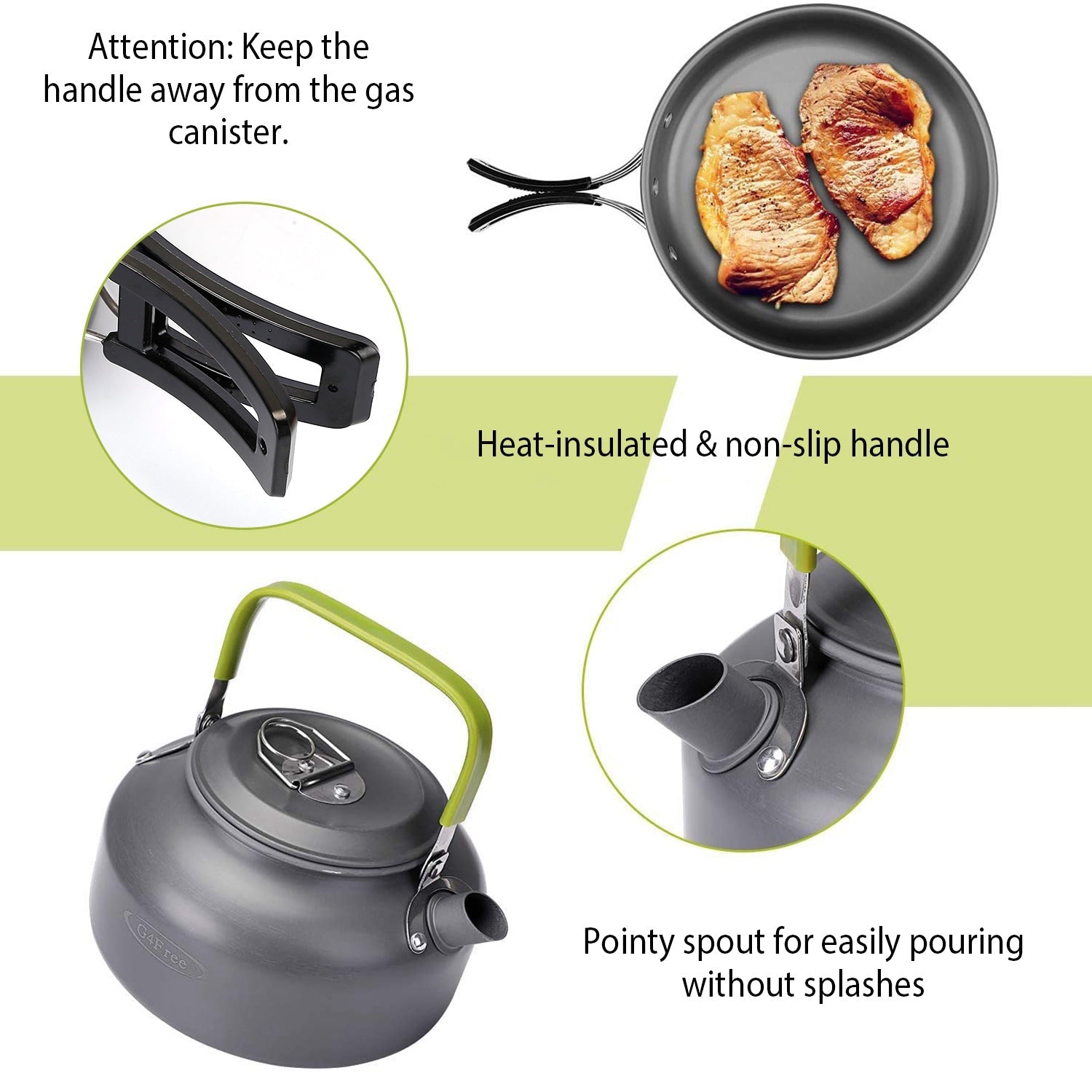 12Pcs Camping Cookware Set Camping Stove Aluminum Pot Pans Kit for Hiking Picnic Outdoor with Cup Fork Spoon Knife - Energize Trek