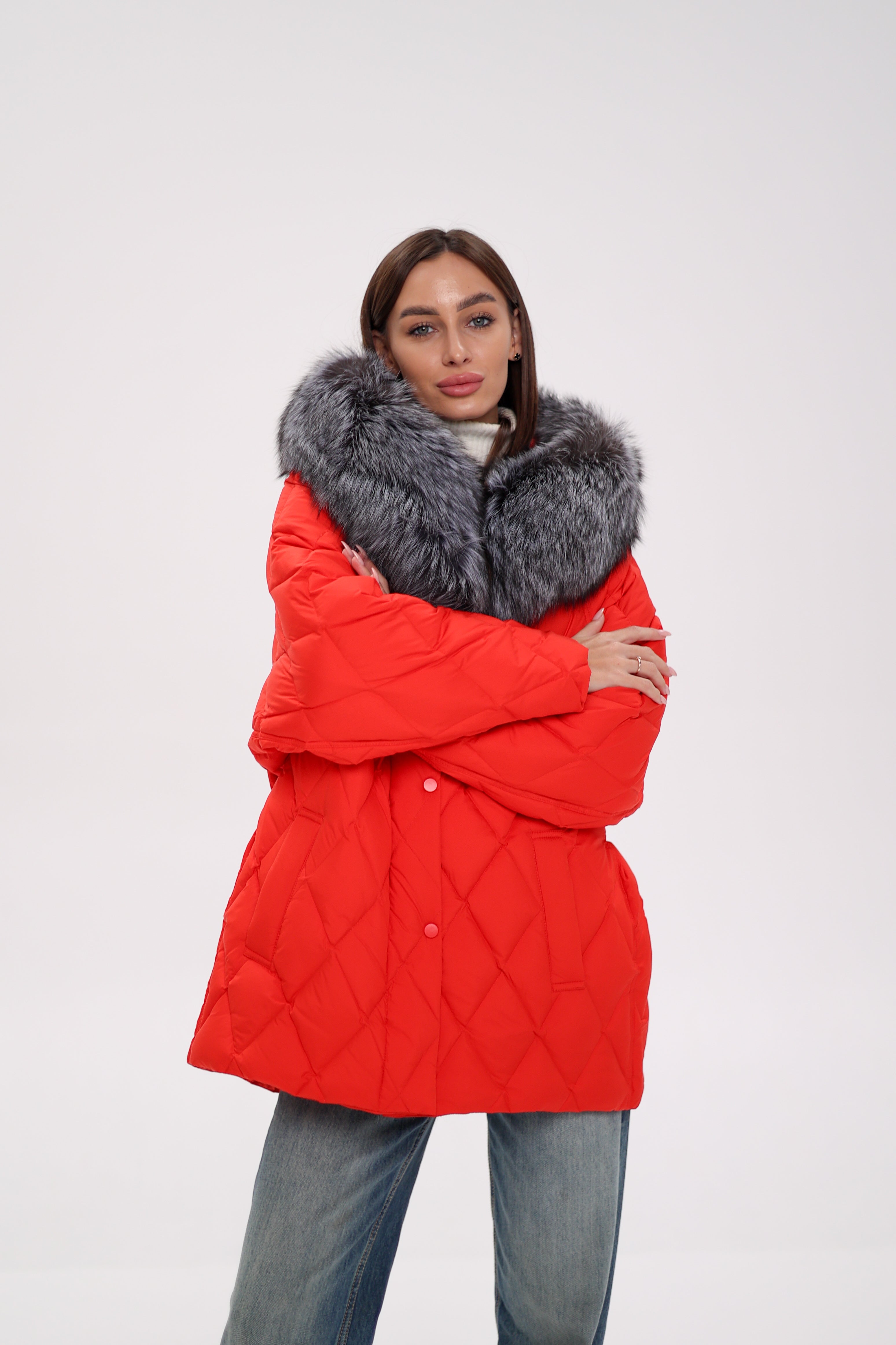 Genuine Silver Fox Down Fill Hooded Parka - Energize Trek