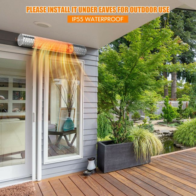 1500W Electric Indoor/Outdoor Waterproof Infrared Patio Heater W/ 2 Power Settings (91826957) - Energize Trek