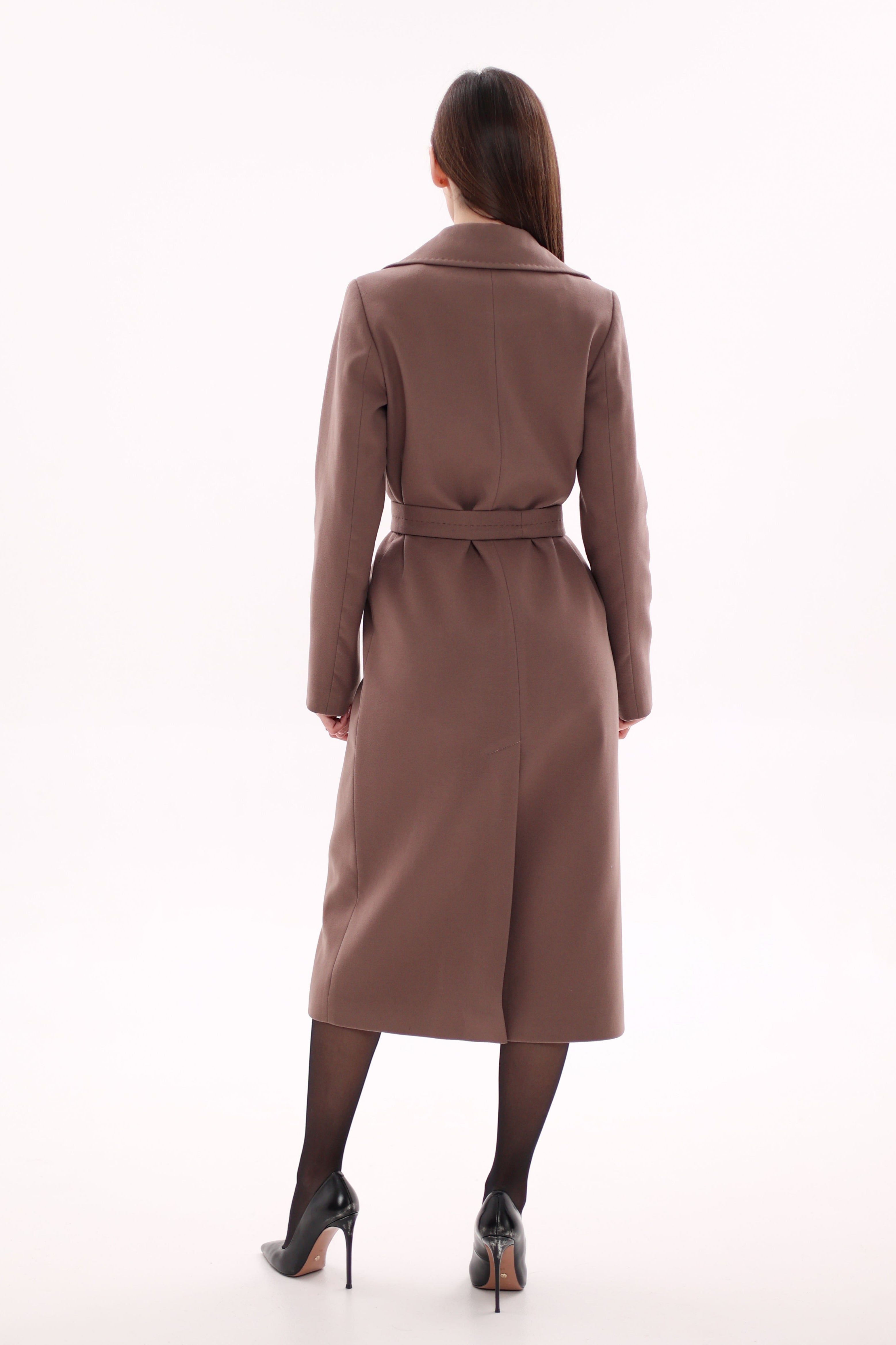 Harrington Classic Wraparound Overcoat in Mocha Mousse - Energize Trek