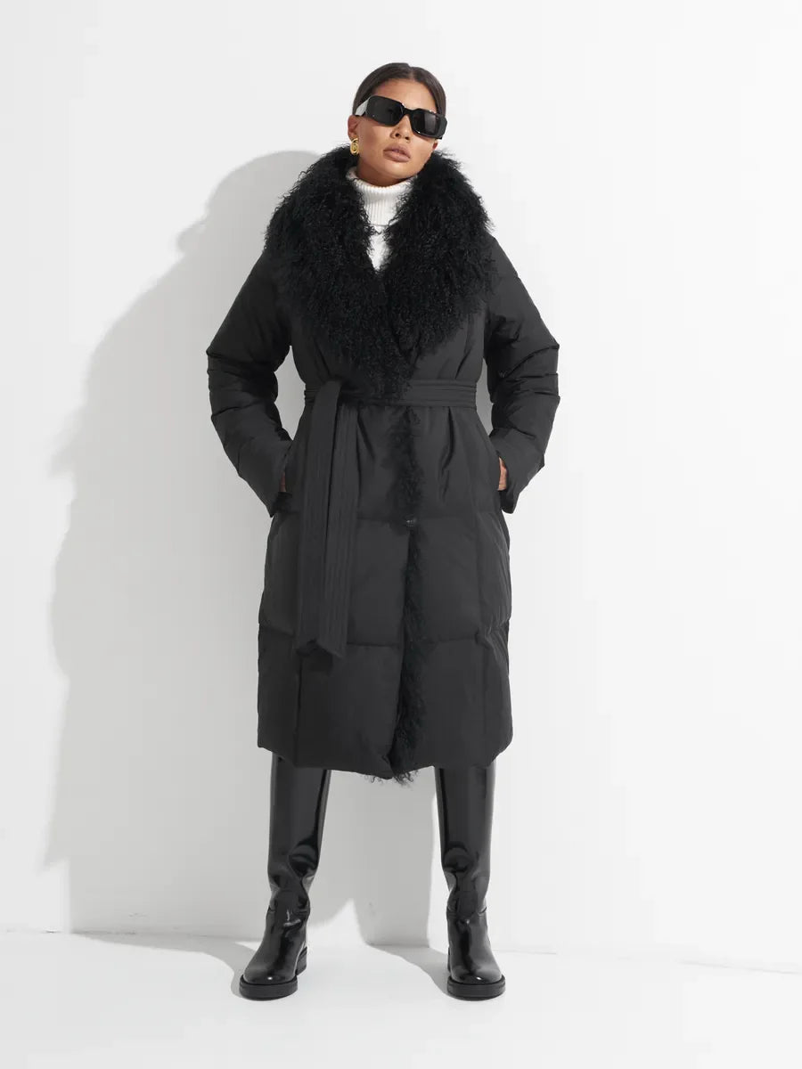Genuine Lama Fur Premium Down Coat - Energize Trek