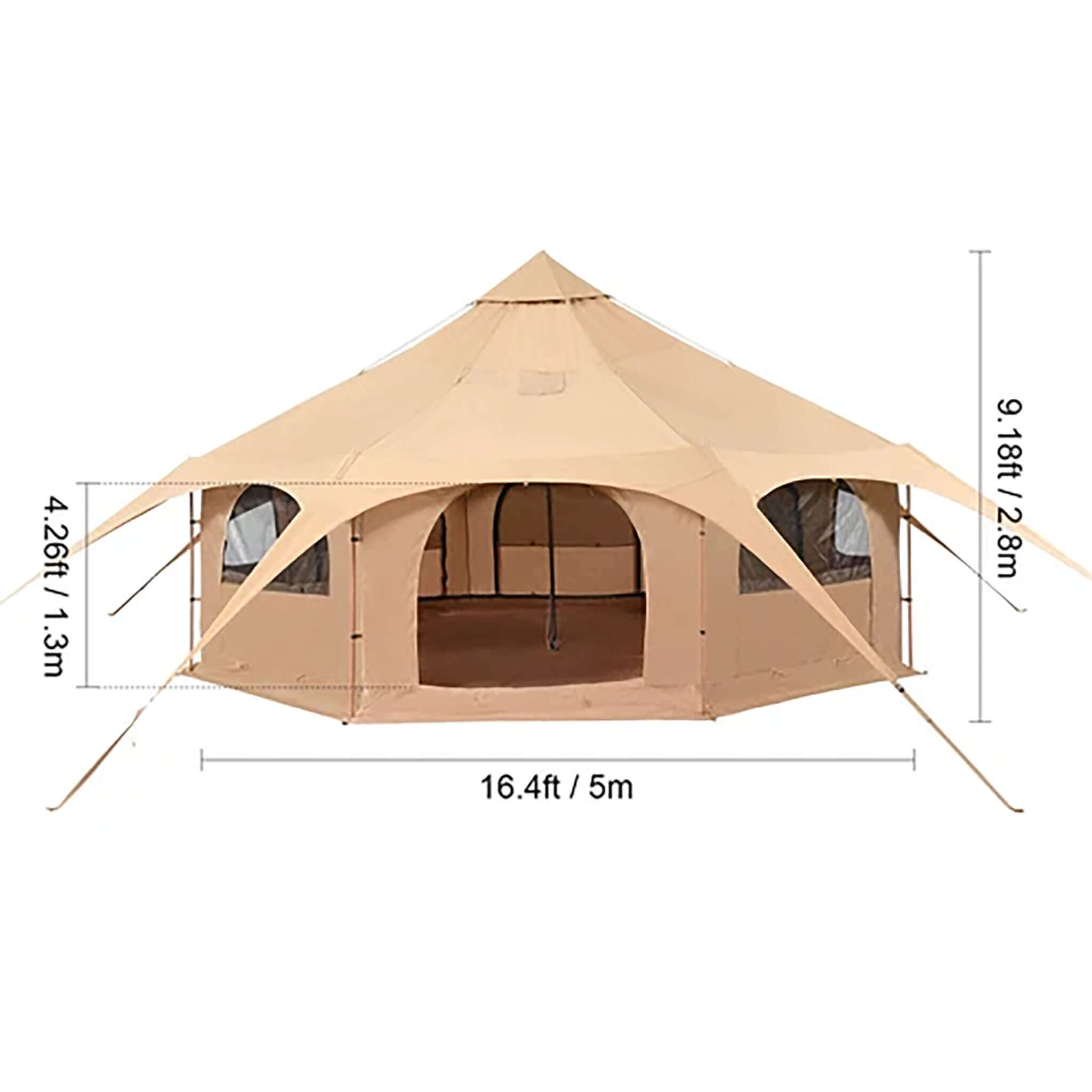 16FT Large Premium 4-Season 8-Person Bell Yurt Tent With Stove Jack (SAK75947) - Energize Trek