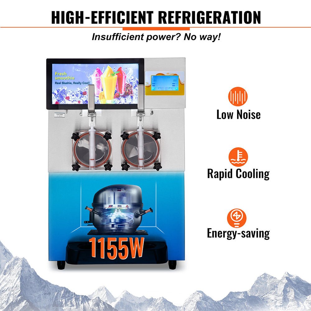 16L Commercial Double Frozen Margarita Ice Slushie Drink Maker Machine, 1155W (SAK95281) - Energize Trek