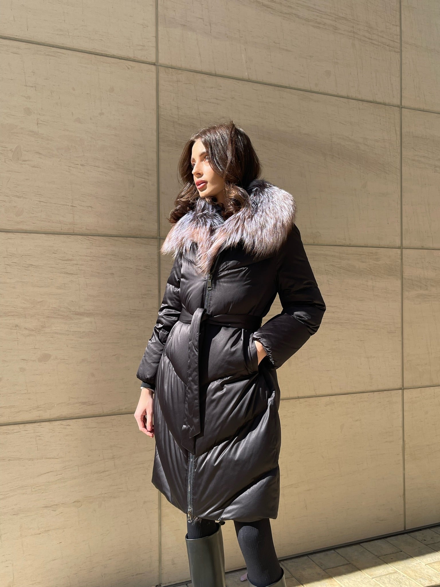 Léa Genuine Silver Fox Down Fill Puff Parka - Energize Trek