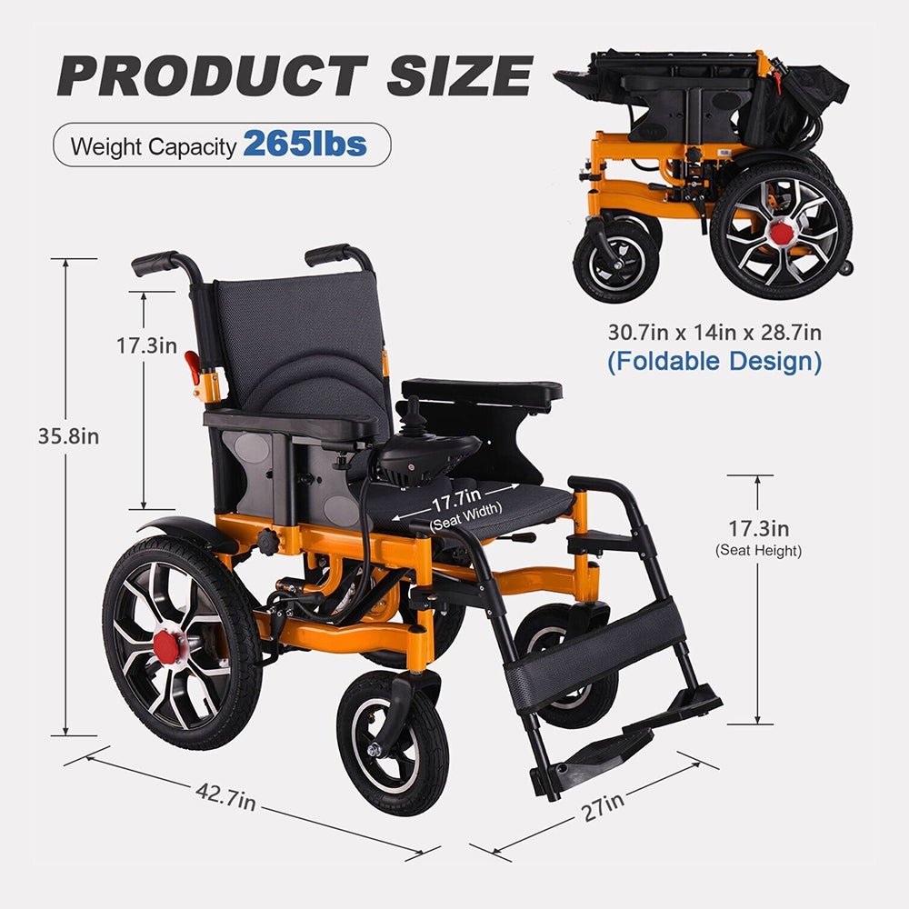 18" Heavy Duty 500W Electric Mobility Power Wheelchair, 265 LBS (98471625) - Energize Trek